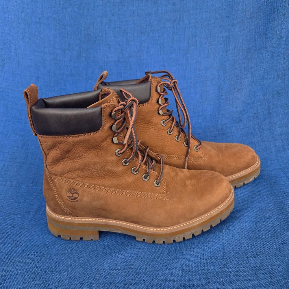 Timberland Courma Guy Waterproof Boots Men's Size 9.5 Rust Nubuck Plaid A27Y8